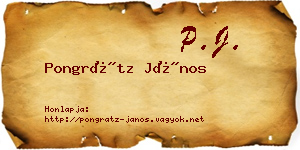 Pongrátz János névjegykártya